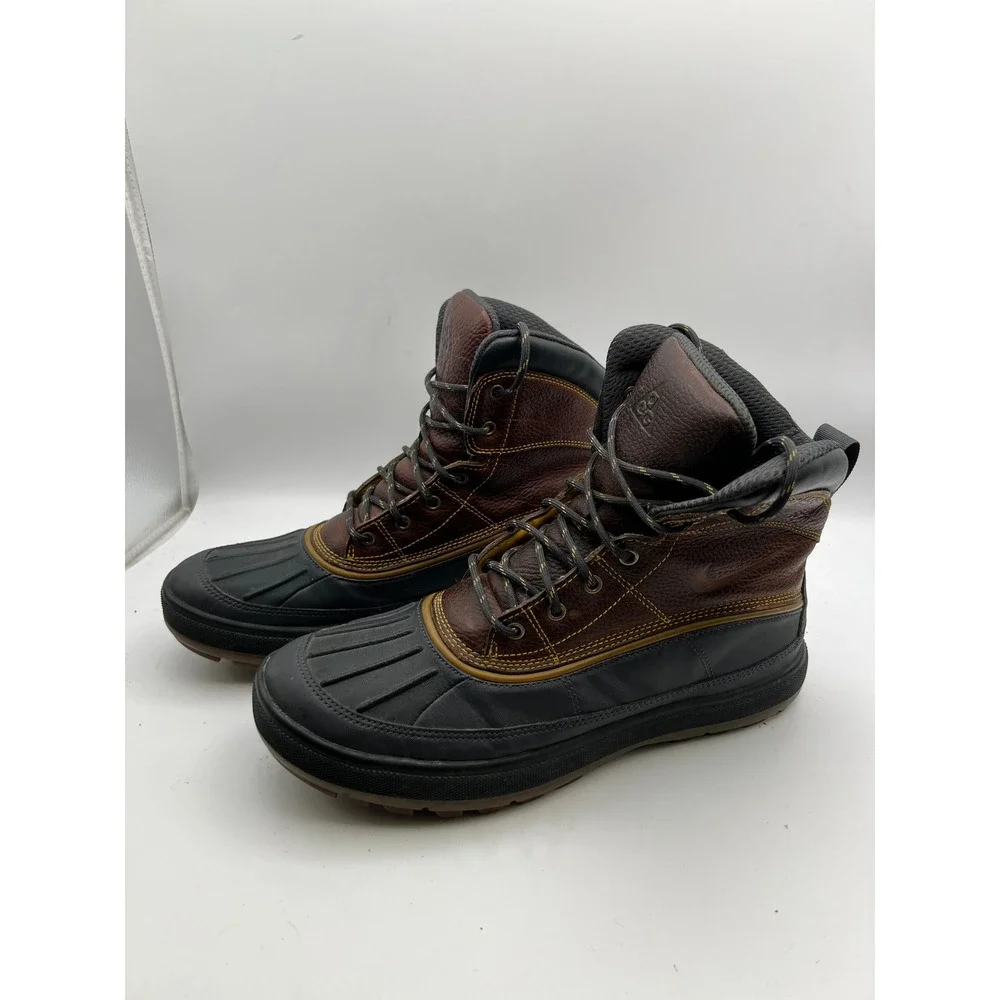 Nike ACG Woodside 2 High Brown Black Duck Boots 525393-770 Mens 9.5